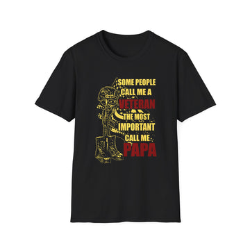 Some People call me a Veteran the most important call me Papa - Veteran - Front Design - Premium Bio Unisex T-Shirt