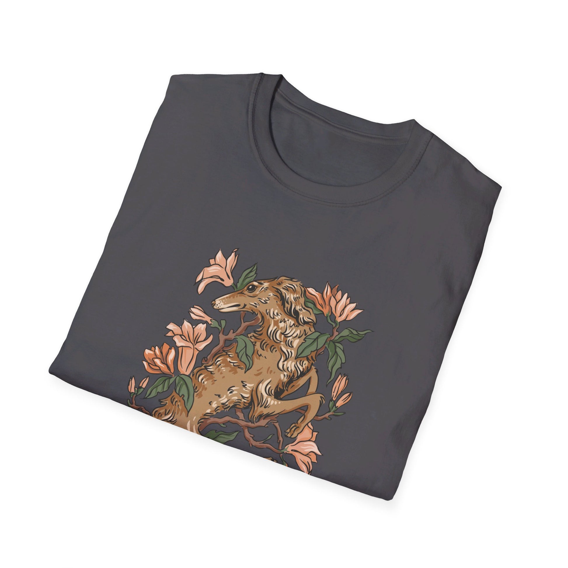 Greyhound Mangnolia - Animals In Nature - Front Design - Premium Bio Unisex T-Shirt - Pure Face Streetwear