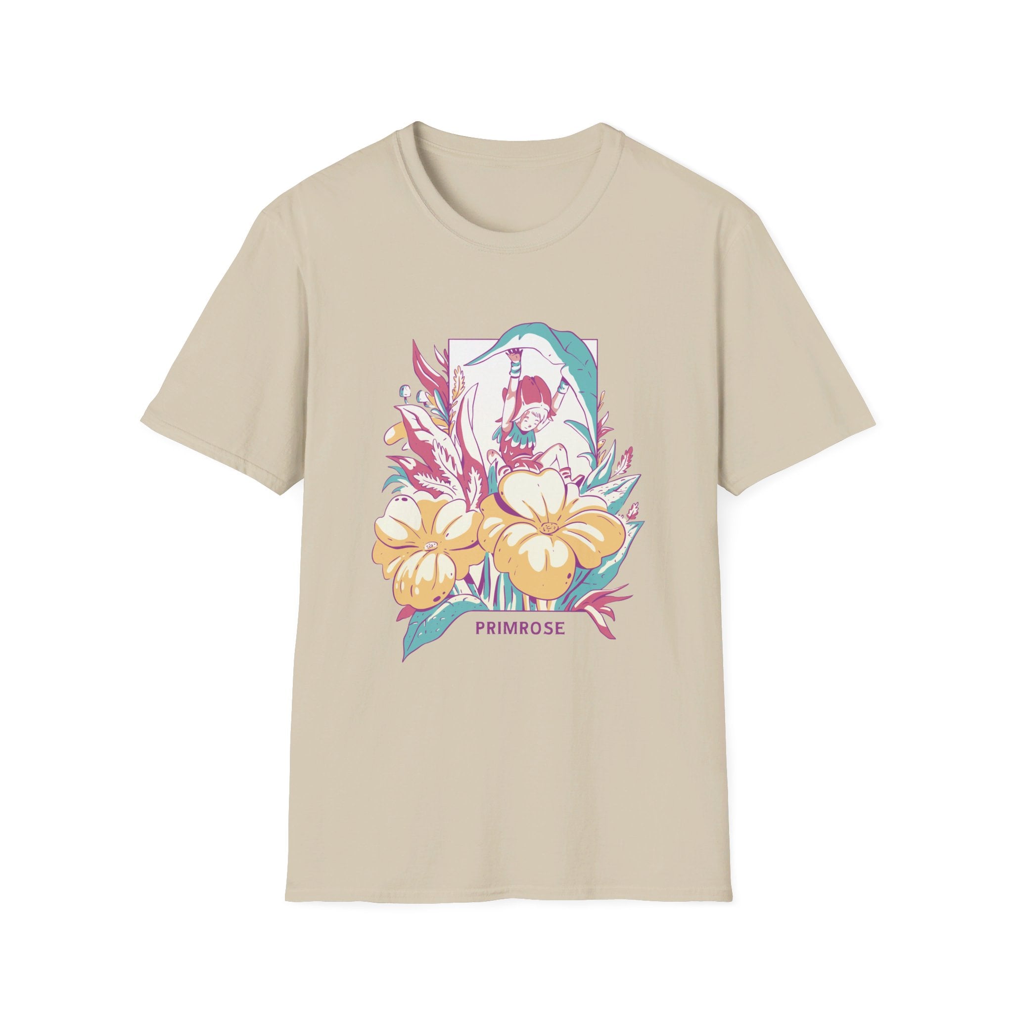 Primrose - Flowers with Fairies - Front Design - Premium Bio Unisex T-Shirt