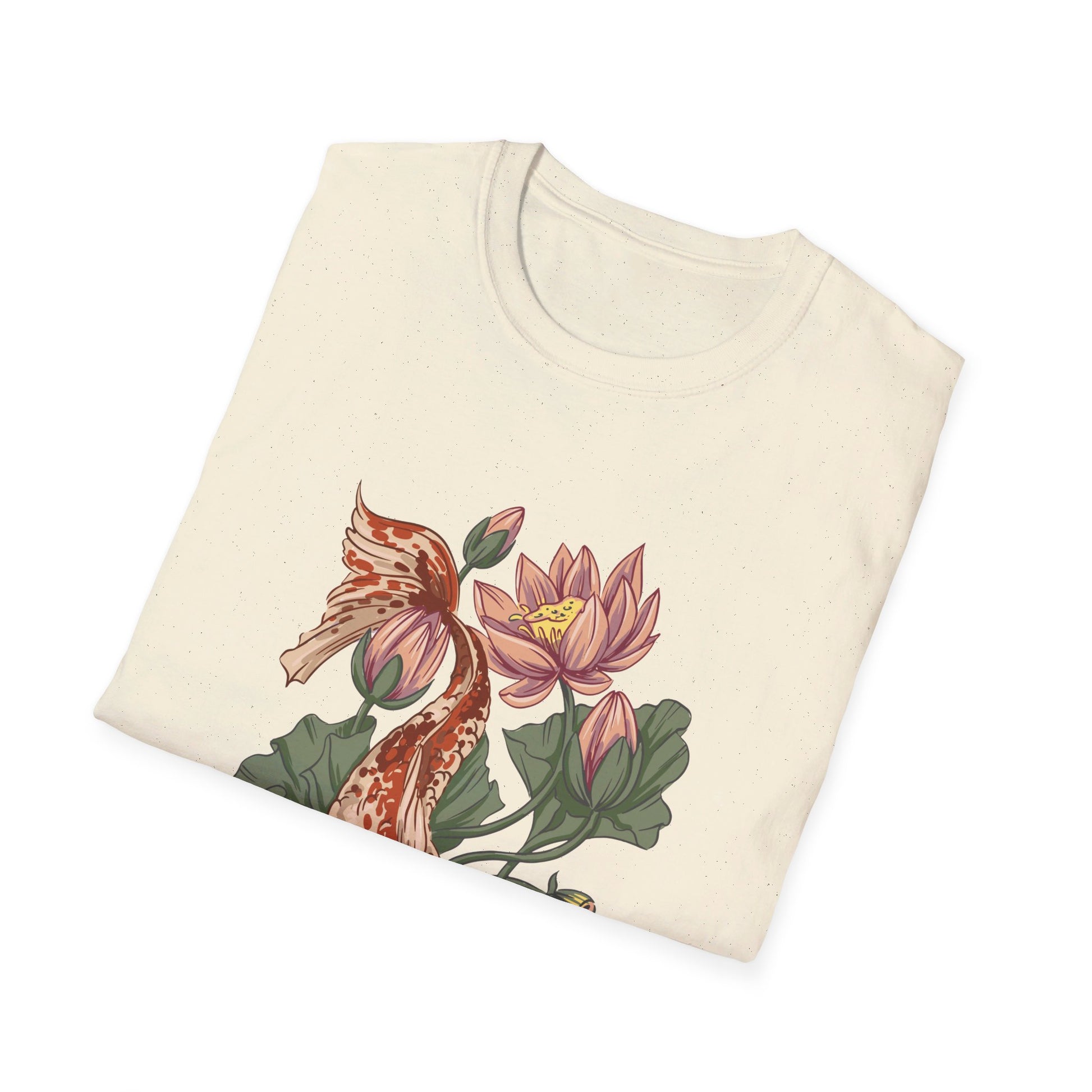 Koi Lotus - Animals In Nature - Front Design - Premium Bio Unisex T-Shirt - Pure Face Streetwear