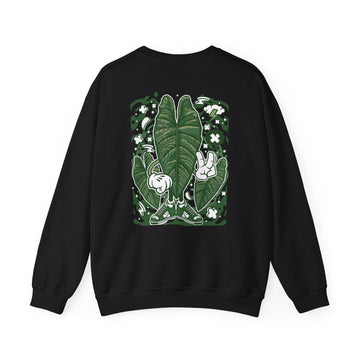 Alocasia Bisma - Cartoon Plants - Back Design - Premium Unisex Heavy Blend™ Crewneck Sweatshirt