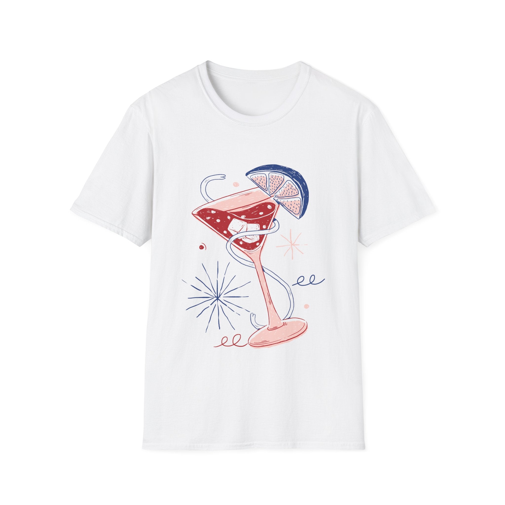 Cocktail Drink - Retro Doodled Food - Unisex T-Shirt