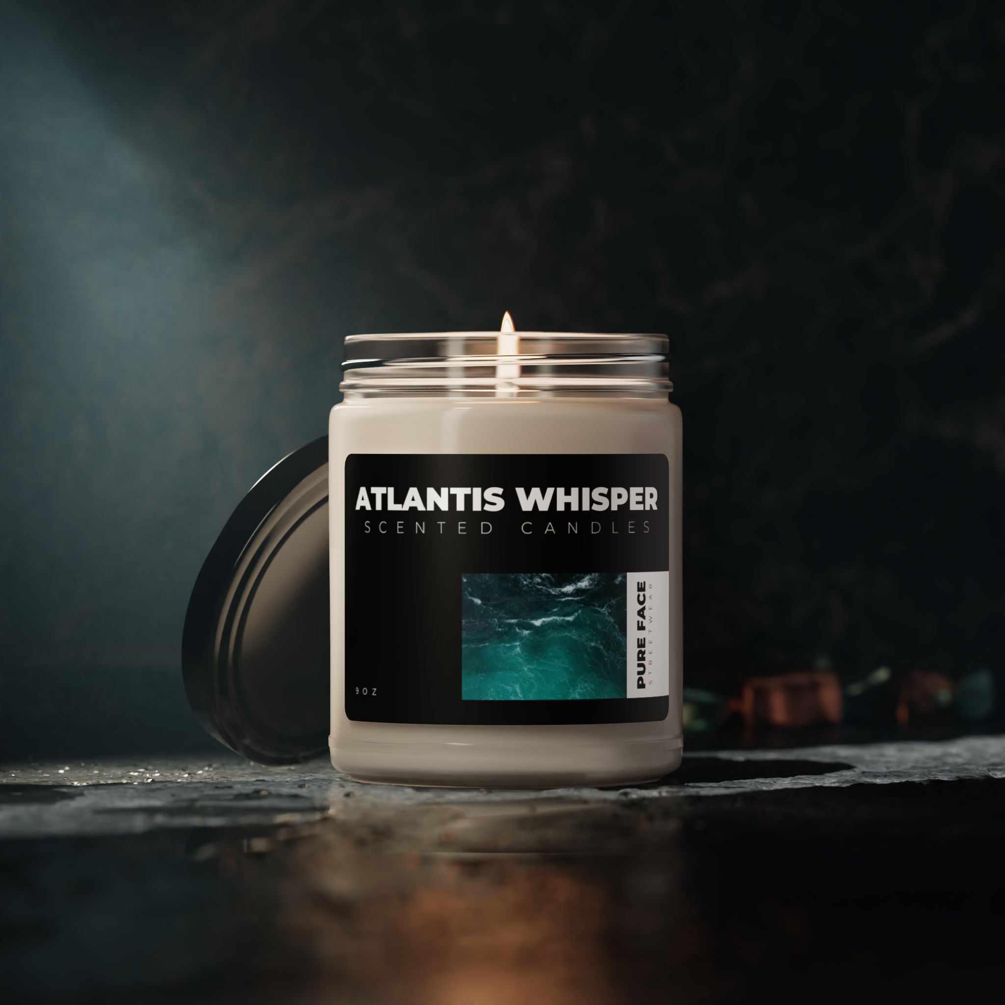 Atlantis Whisper - Hand-Poured Scented Soy Wax Candle 9oz