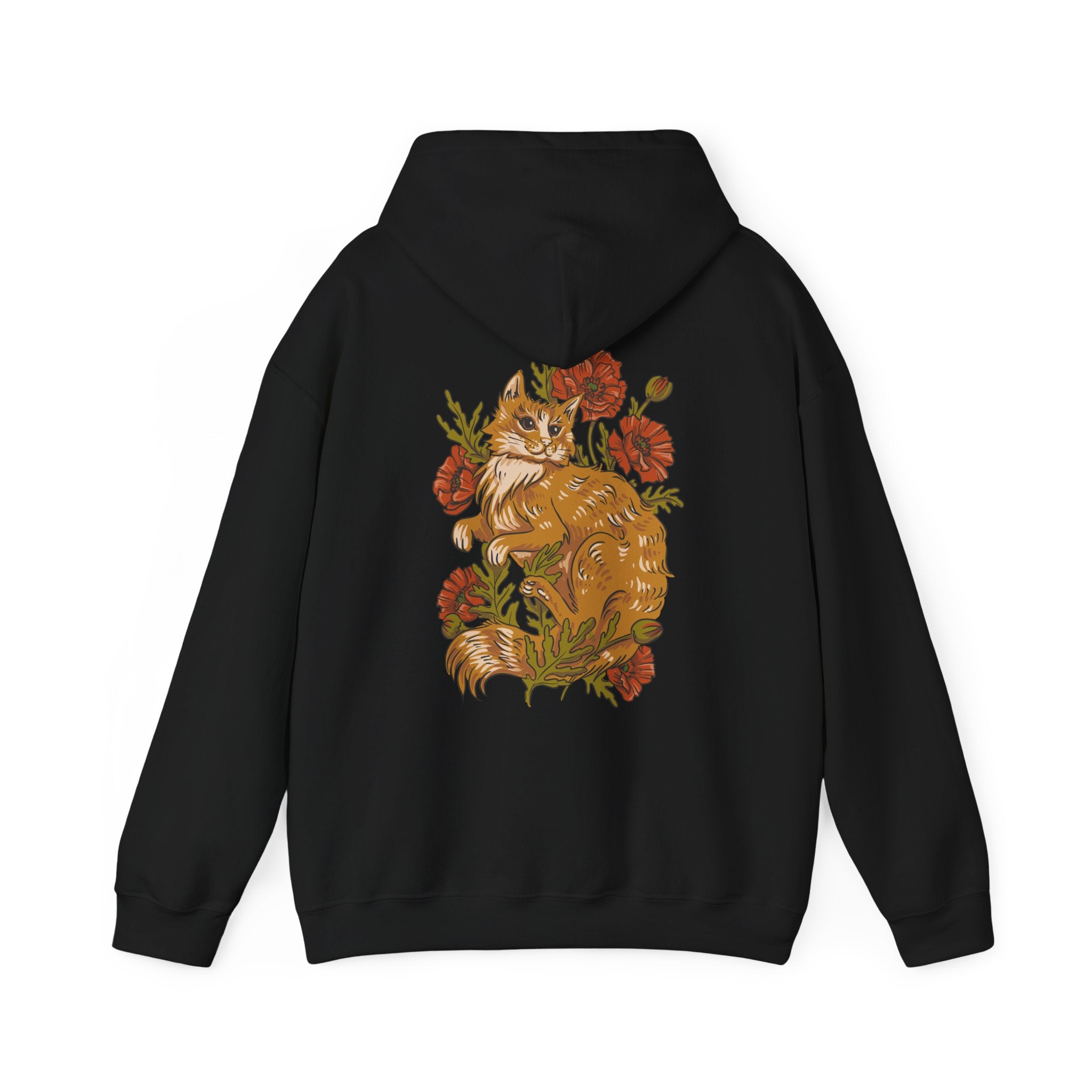 Red Cat Poppies - Animals In Nature - Unisex Hoodie