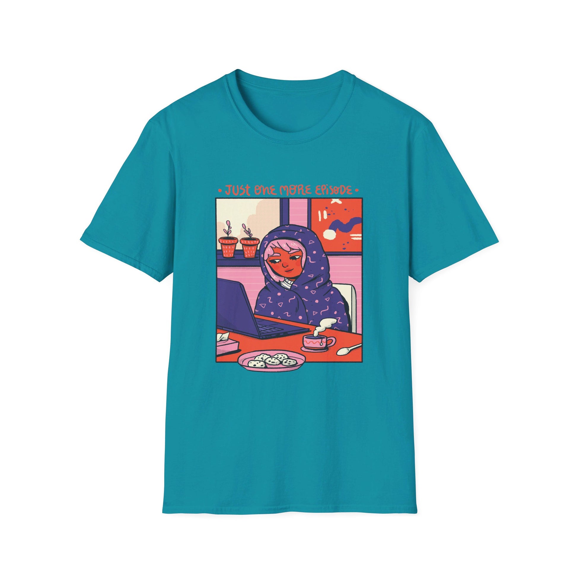 Girl with blanket - Cozy at Home - Front Design - Premium Bio Unisex T-Shirt - Pure Face Streetwear