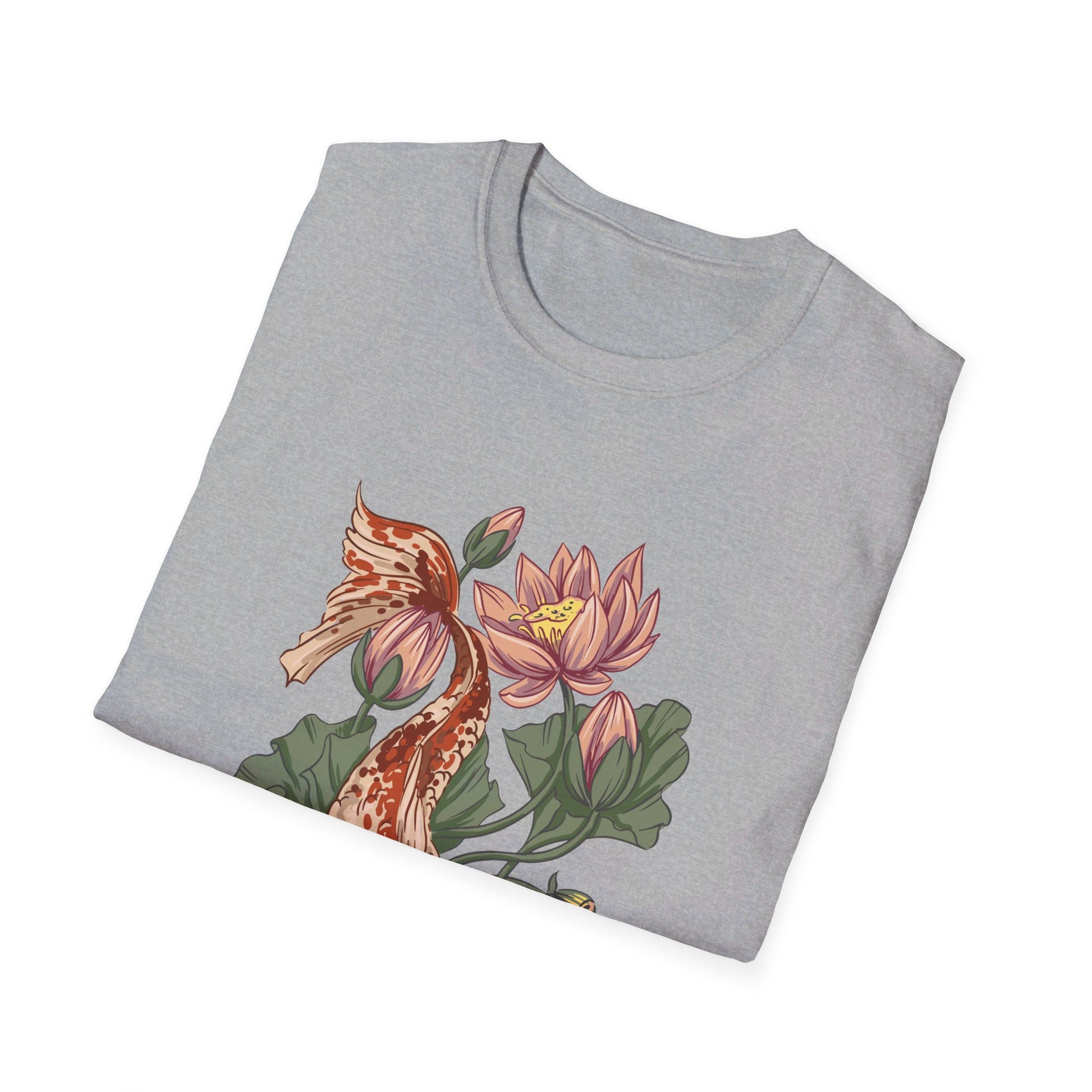 Koi Lotus - Animals In Nature - Front Design - Premium Bio Unisex T-Shirt - Pure Face Streetwear