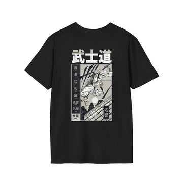 Flying Ninja - Samurai Manga - Unisex T-Shirt - Back Print