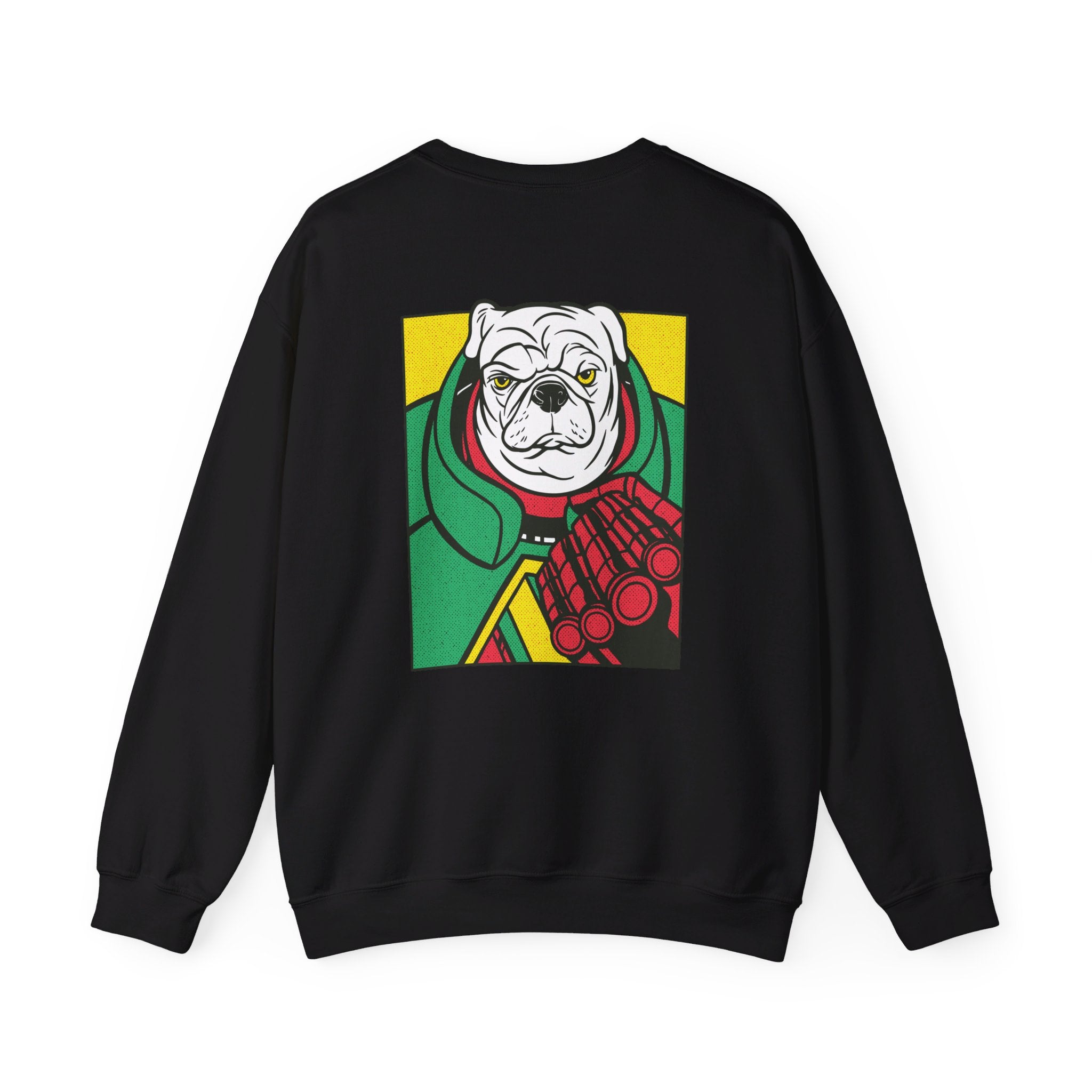 Pug Angry Dog - Comic Mafia - Back Design - Premium Unisex Heavy Blend™ Crewneck Sweatshirt