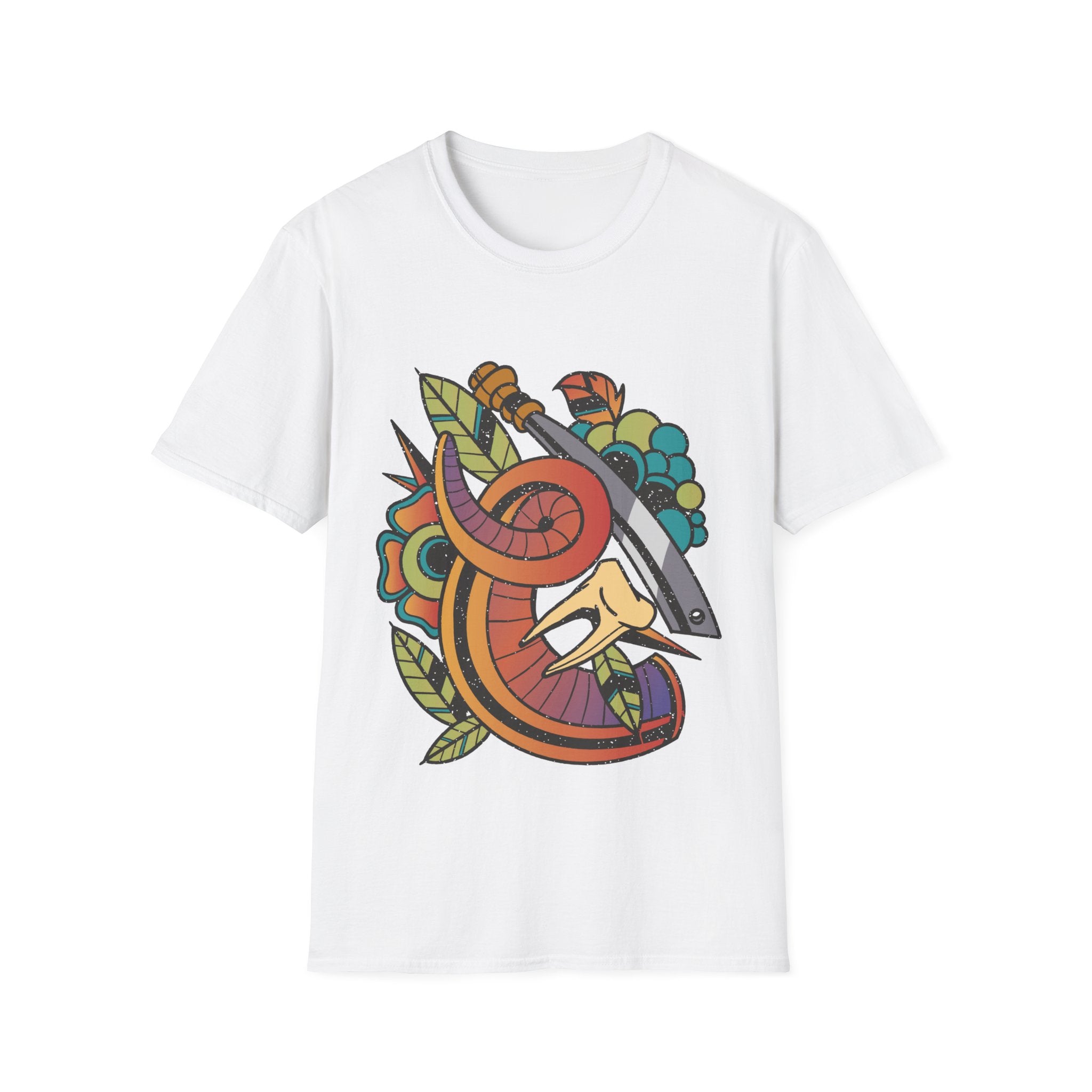 Horn Tattoo - Old School Tattoo - Unisex T-Shirt