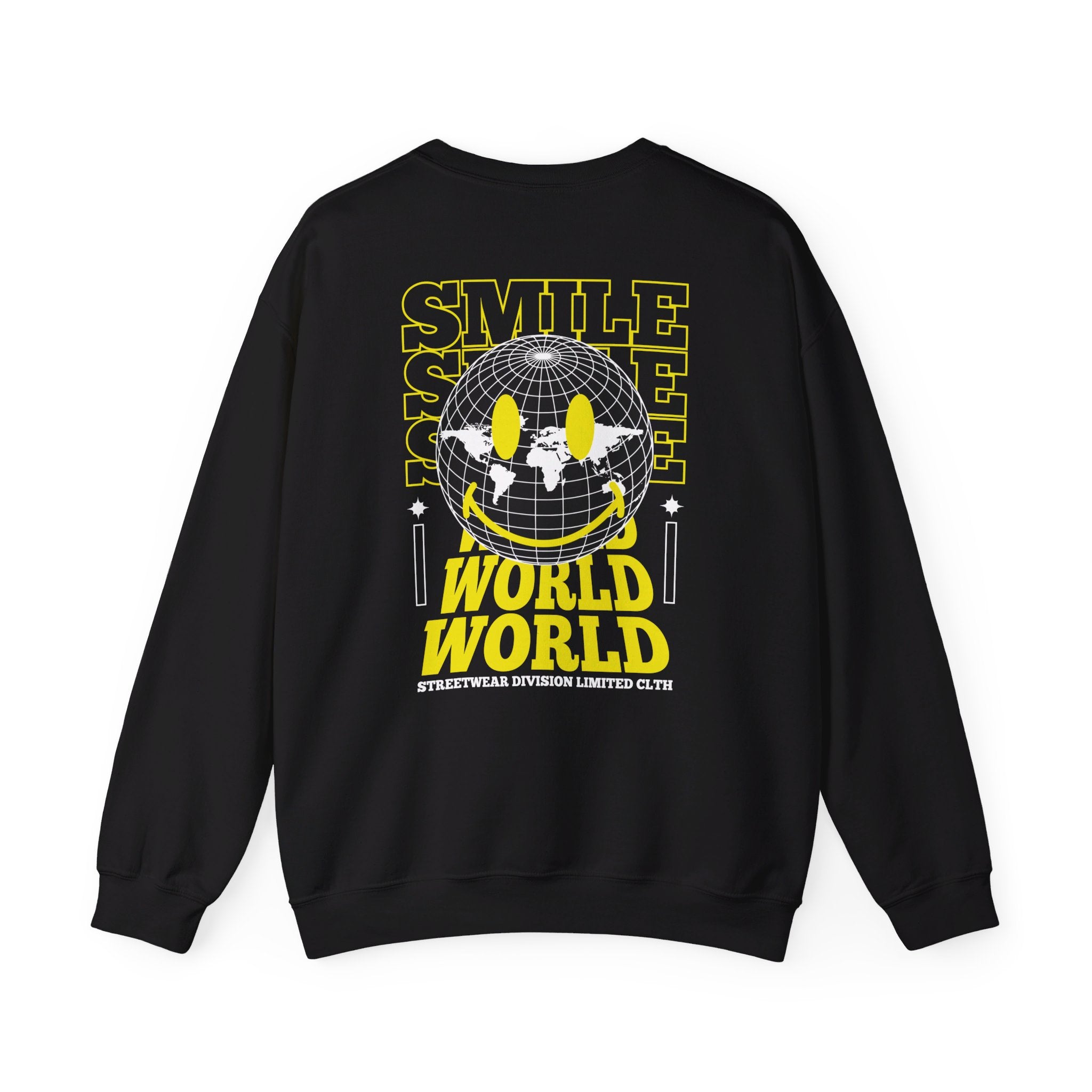 Smile World - Streetwear - Joker - Back Design - Premium Unisex Heavy Blend™ Crewneck Sweatshirt