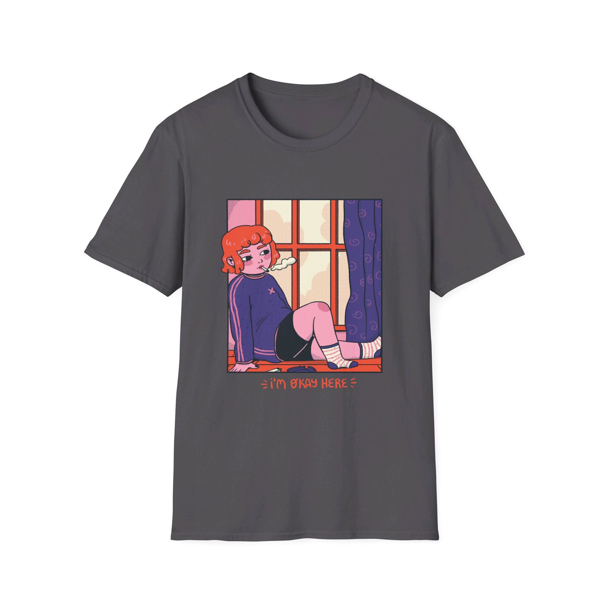 Girl in Window - Cozy at Home - Front Design - Premium Bio Unisex T-Shirt - Pure Face Streetwear