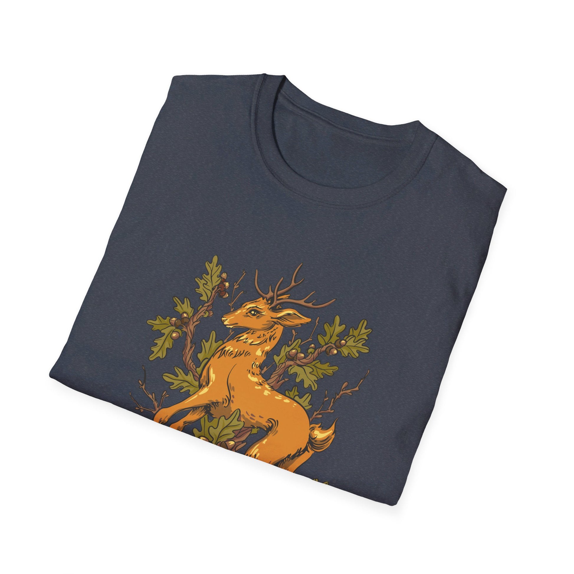 Deer Oak - Animals In Nature - Front Design - Premium Bio Unisex T-Shirt - Pure Face Streetwear