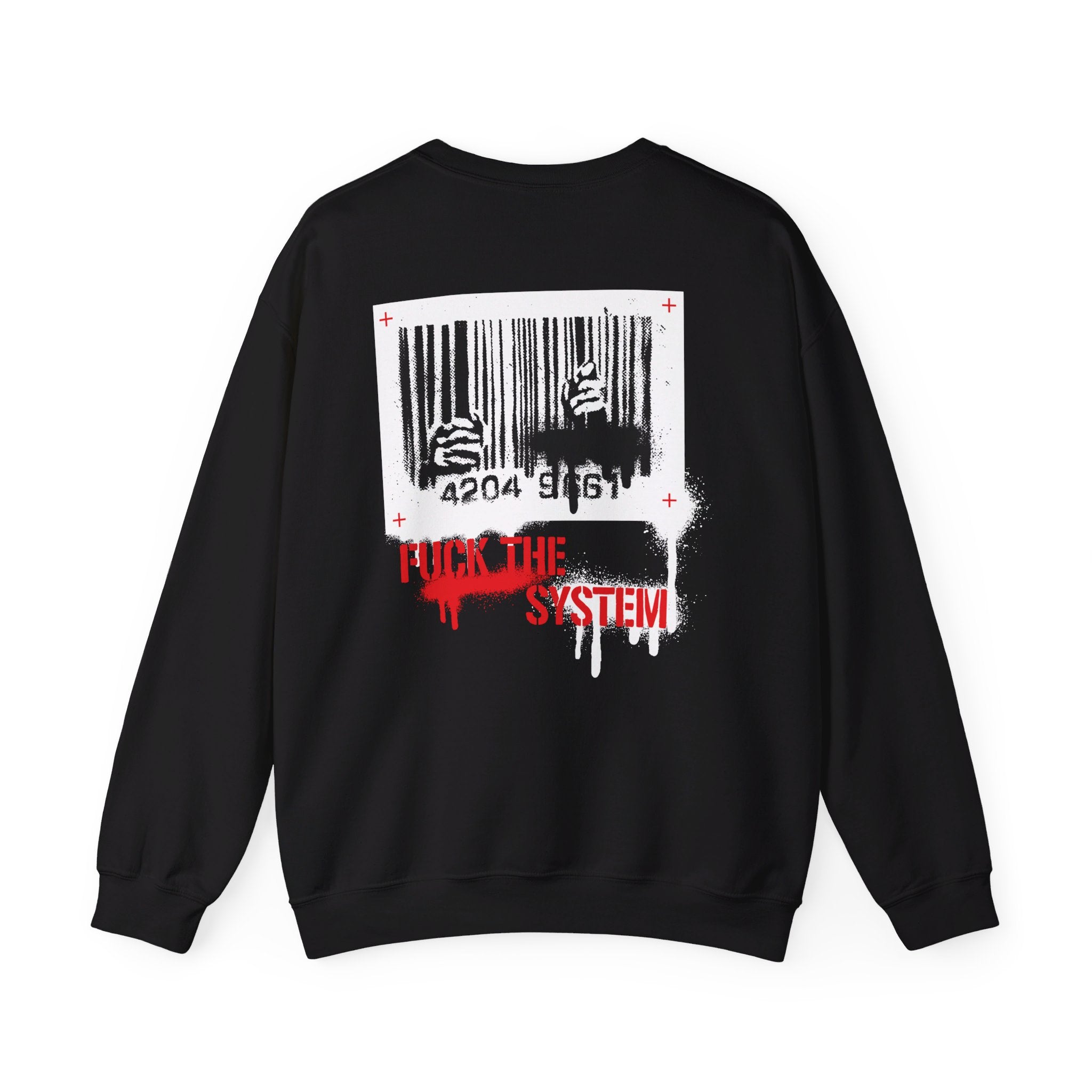 F*ck the System - Streetwear - Joker - Back Design - Premium Unisex Heavy Blend™ Crewneck Sweatshirt