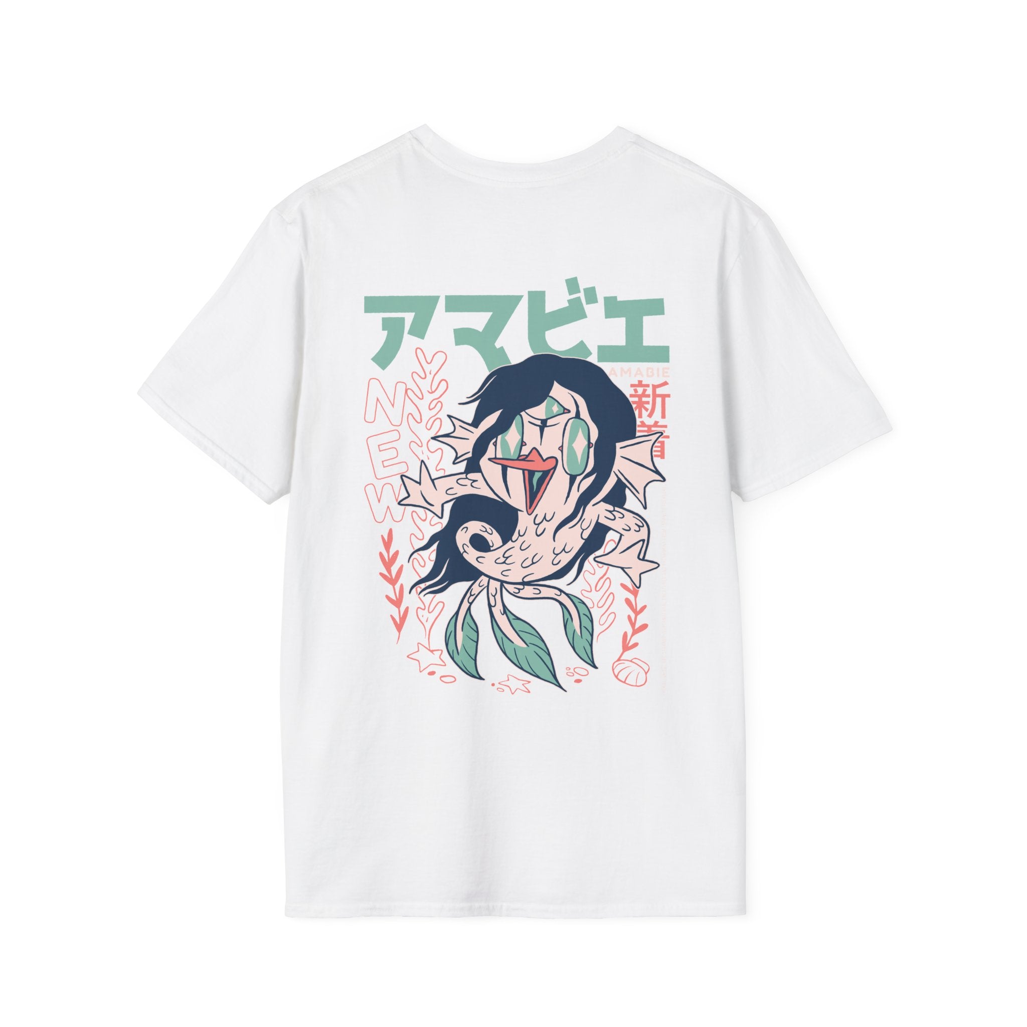 Amabie - Japanese Yokai - Unisex T-Shirt - Back Print