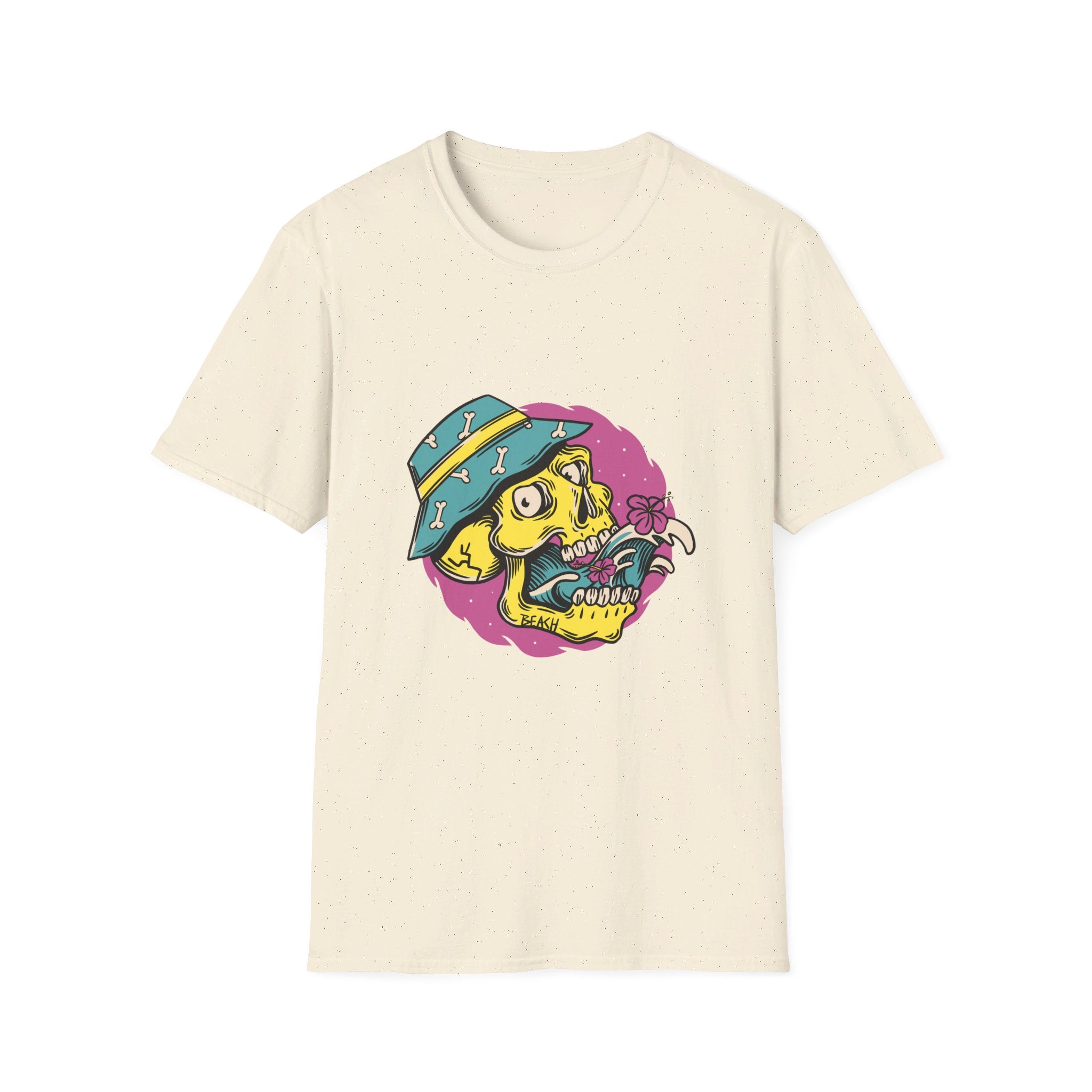 Cartoon Summer Skull - Summer Skulls - Front Design - Premium Bio Unisex T-Shirt