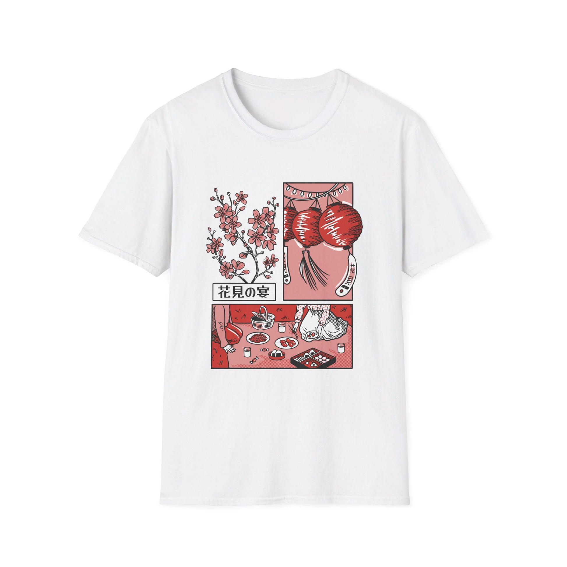 Japanese Cherry Blossom Picnic - Slice Of Life - Front Design - Premium Bio Unisex T-Shirt - Pure Face Streetwear