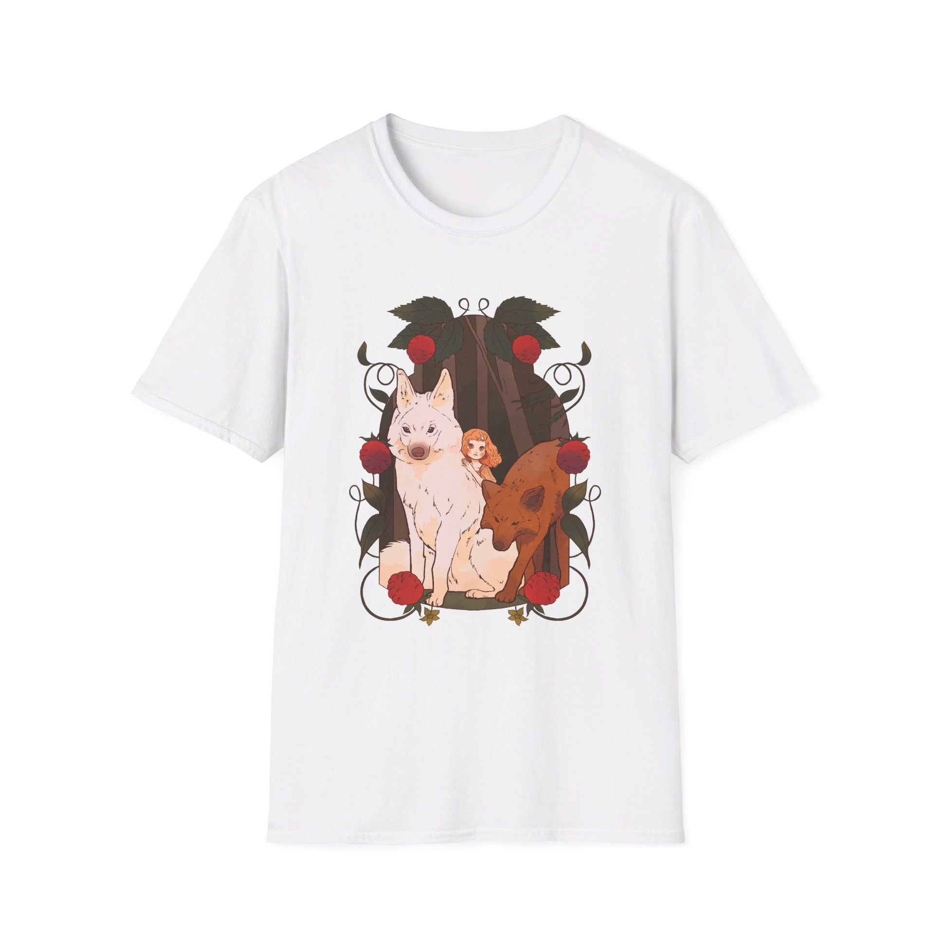 Wolves Girl Fairy Tale - Fairy Tail World - Front Design - Premium Bio Unisex T-Shirt - Pure Face Streetwear