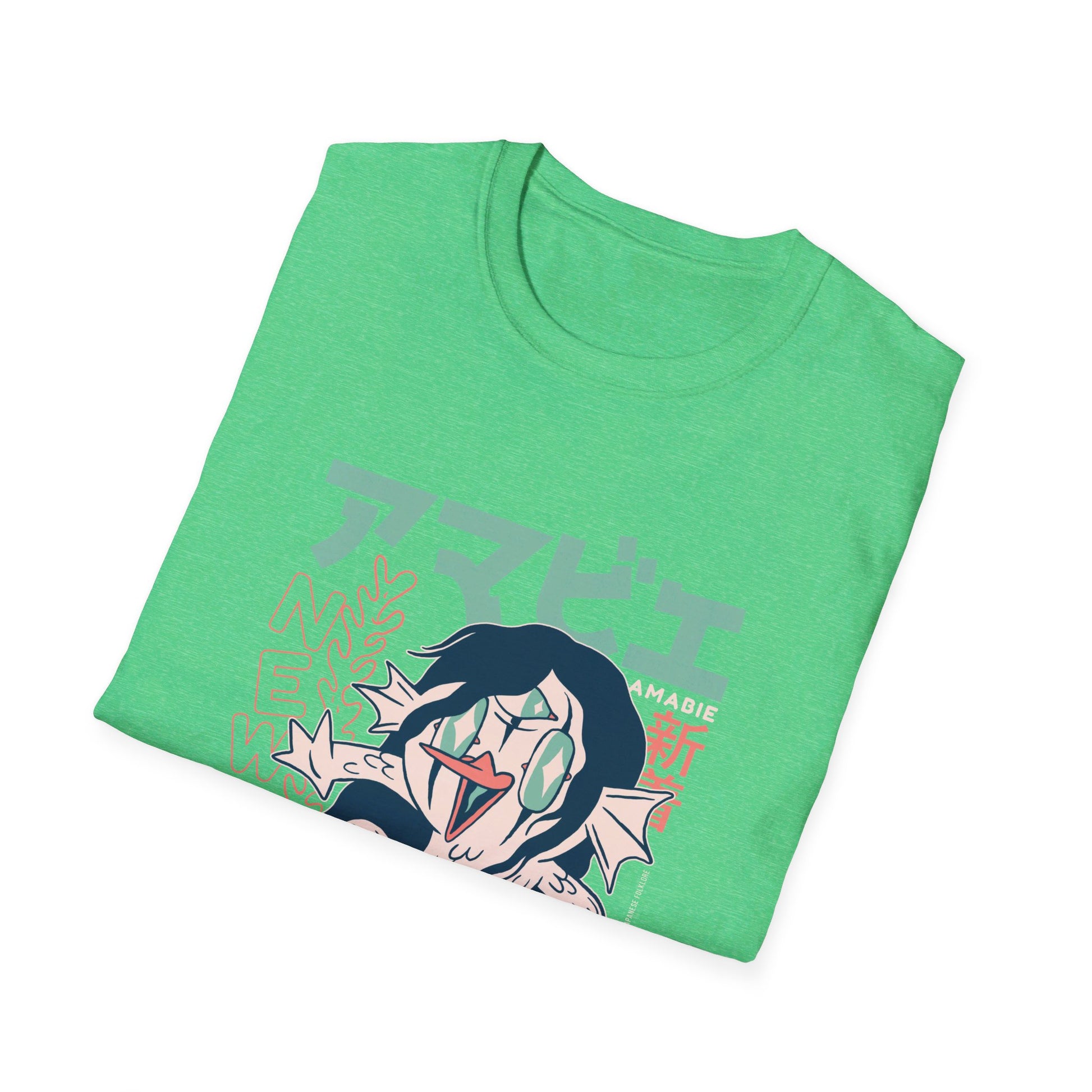 Amabie - Japanese Yokai - Front Design - Premium Bio Unisex T-Shirt - Pure Face Streetwear