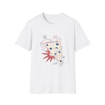 Pizza Slice - Retro Doodled Food - Unisex T-Shirt