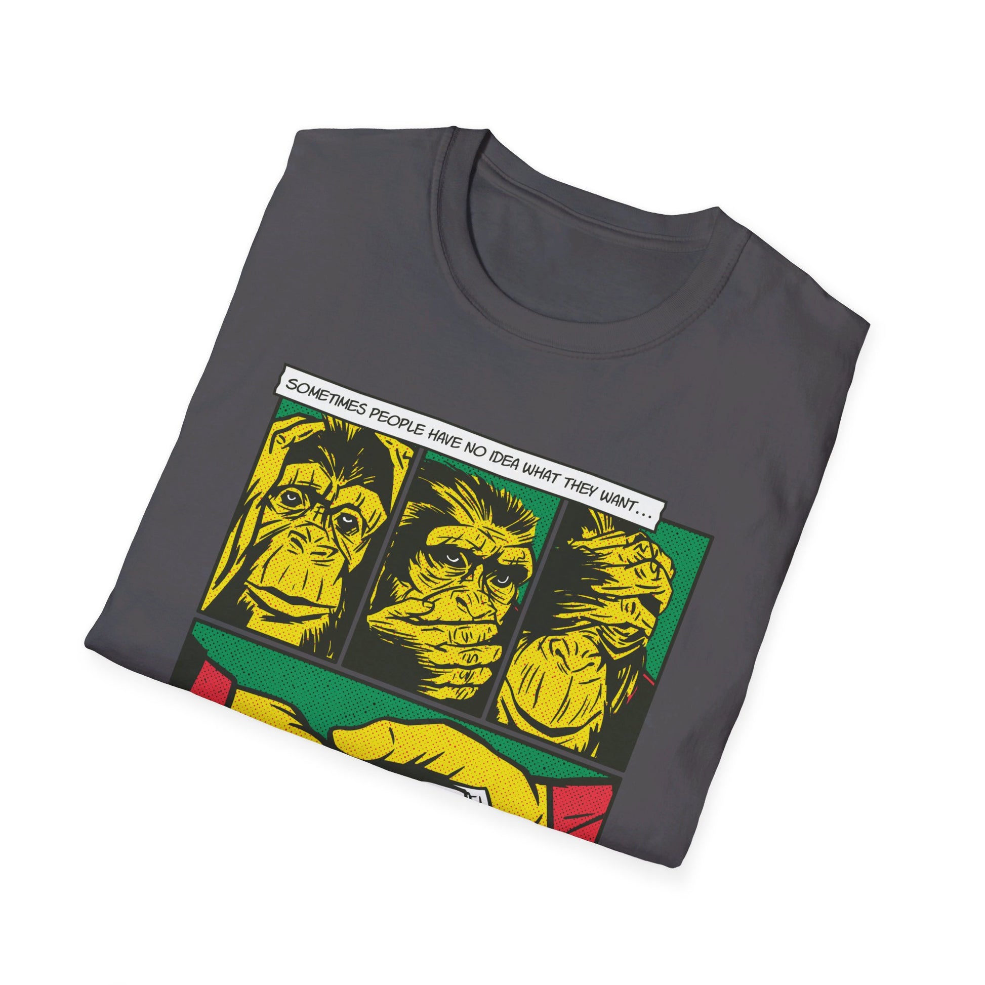 Three Monkeys - Comic Mafia - Front Design - Premium Bio Unisex T-Shirt - Pure Face Streetwear