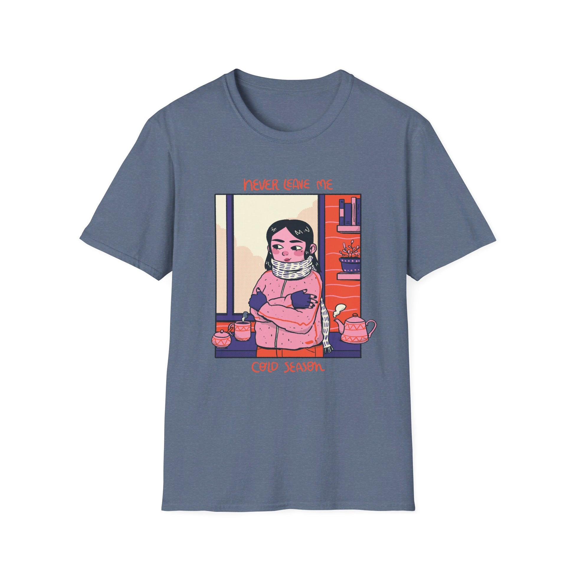 Girl in Winter Clothes - Cozy at Home - Front Design - Premium Bio Unisex T-Shirt - Pure Face Streetwear