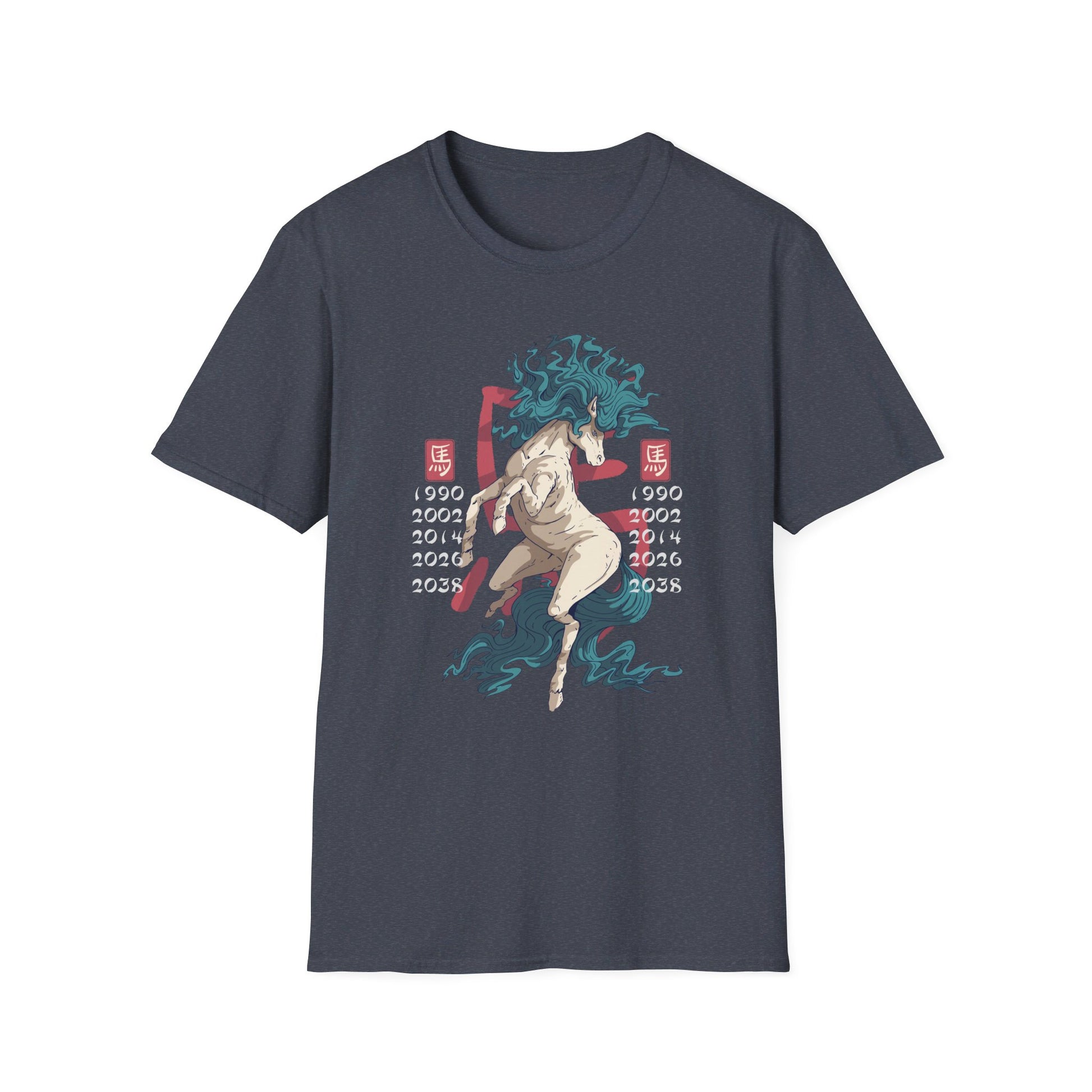 Horse - Chinese Zodiac Anime - Front Design - Premium Bio Unisex T-Shirt - Pure Face Streetwear