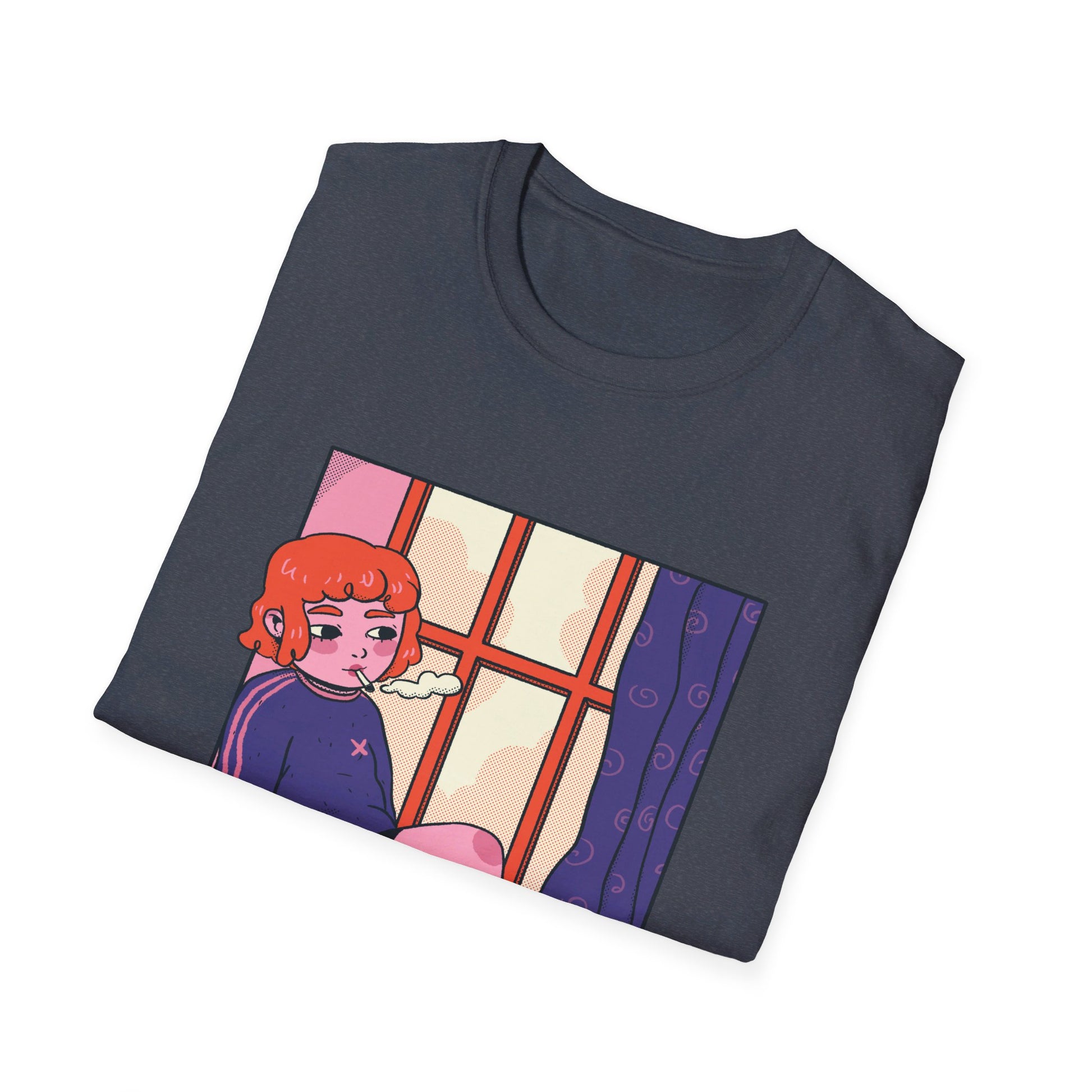 Girl in Window - Cozy at Home - Front Design - Premium Bio Unisex T-Shirt - Pure Face Streetwear