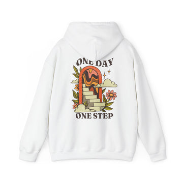 One day one step - Vintage Motivational Quotes - Unisex Hoodie