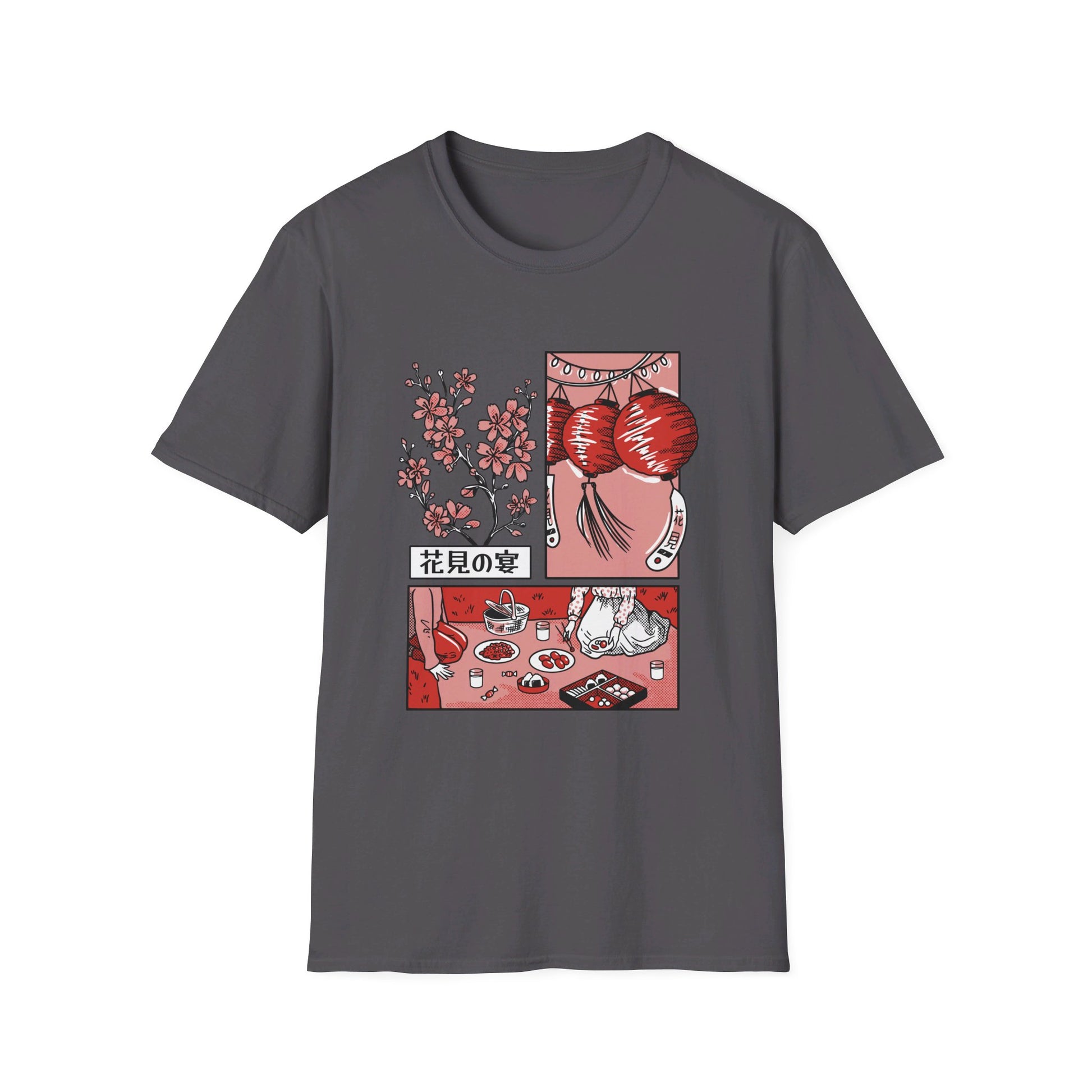 Japanese Cherry Blossom Picnic - Slice Of Life - Front Design - Premium Bio Unisex T-Shirt - Pure Face Streetwear