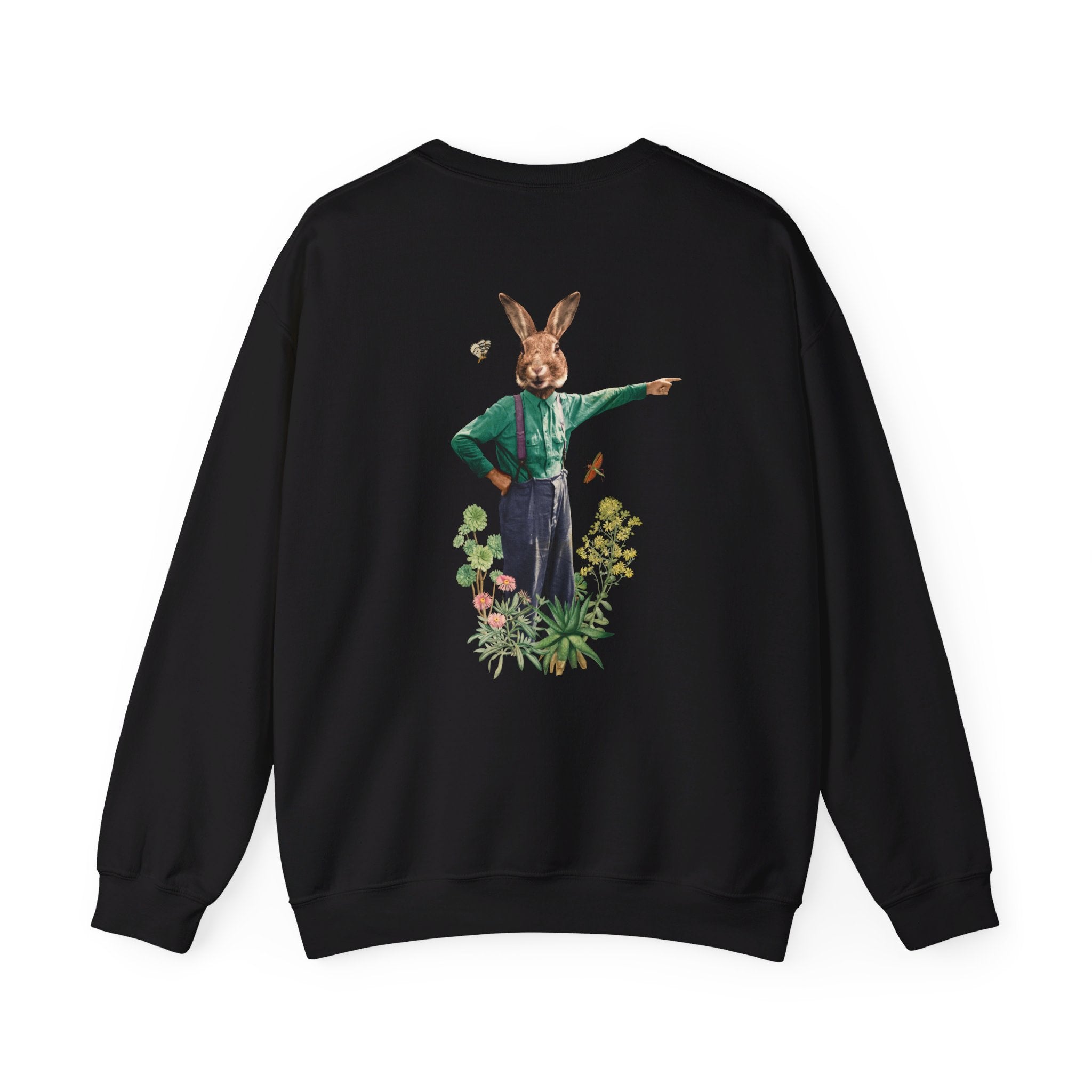 Rabbit - Animal Human - Back Design - Premium Unisex Heavy Blend™ Crewneck Sweatshirt