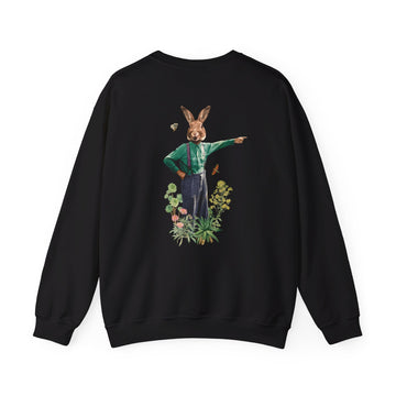 Rabbit - Animal Human - Back Design - Premium Unisex Heavy Blend™ Crewneck Sweatshirt