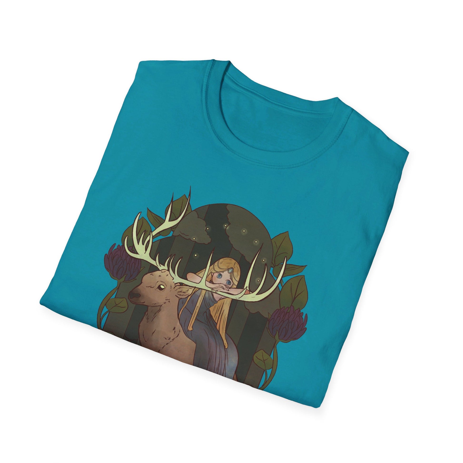 Deer and Fairy - Fairy Tail World - Front Design - Premium Bio Unisex T-Shirt - Pure Face Streetwear