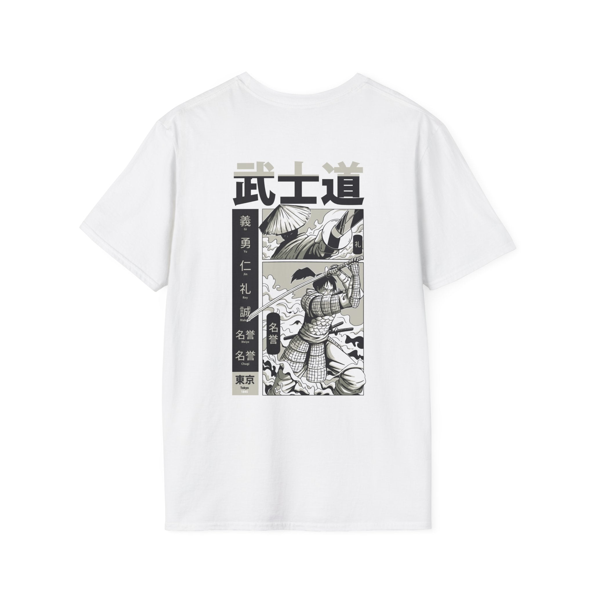 Two Samurai - Samurai Manga - Unisex T-Shirt - Back Print