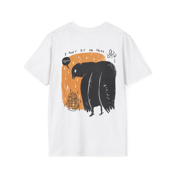 I don´t fit in here - Moody Birds - Unisex T-Shirt - Back Print