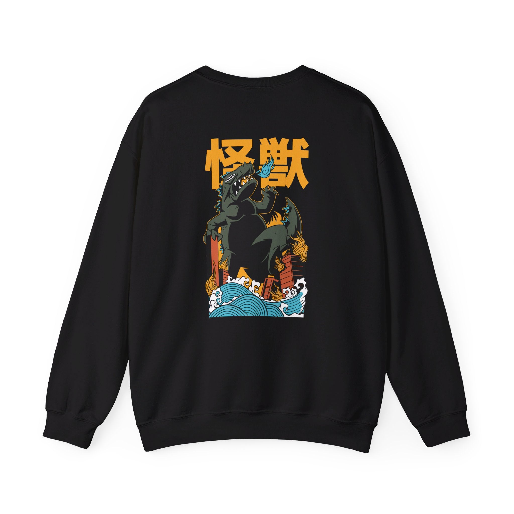 Godzilla - Kaiju Monster - Back Design - Premium Unisex Heavy Blend™ Crewneck Sweatshirt