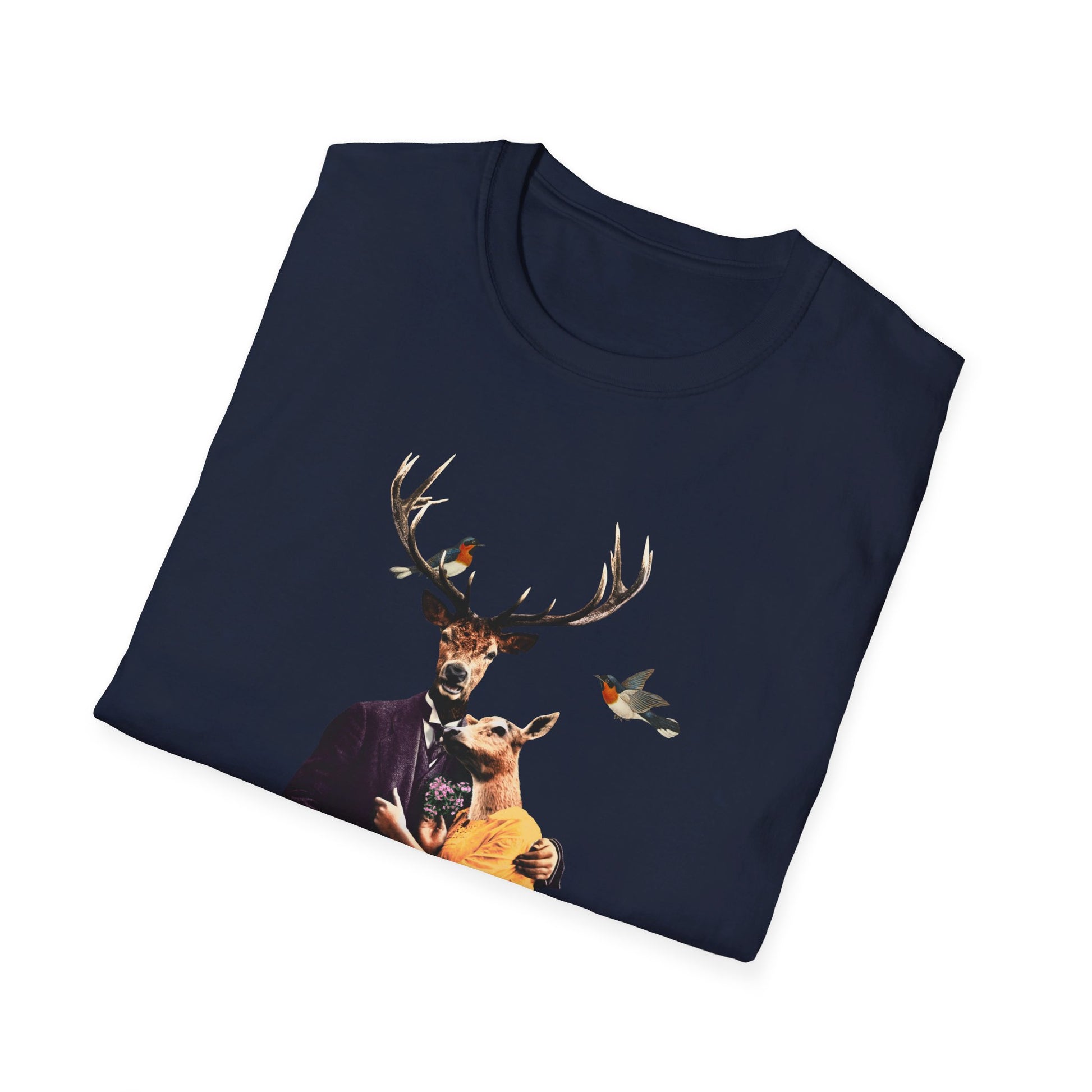 Deers Love - Animal Human - Front Design - Premium Bio Unisex T-Shirt - Pure Face Streetwear