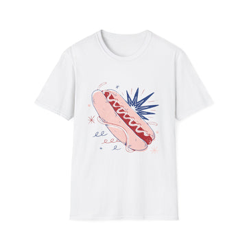 Hot Dog - Retro Doodled Food - Unisex T-Shirt