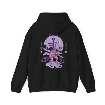 Humanoid Alien kneeling with staff and helmet - Alien Warrior - Unisex Hoodie