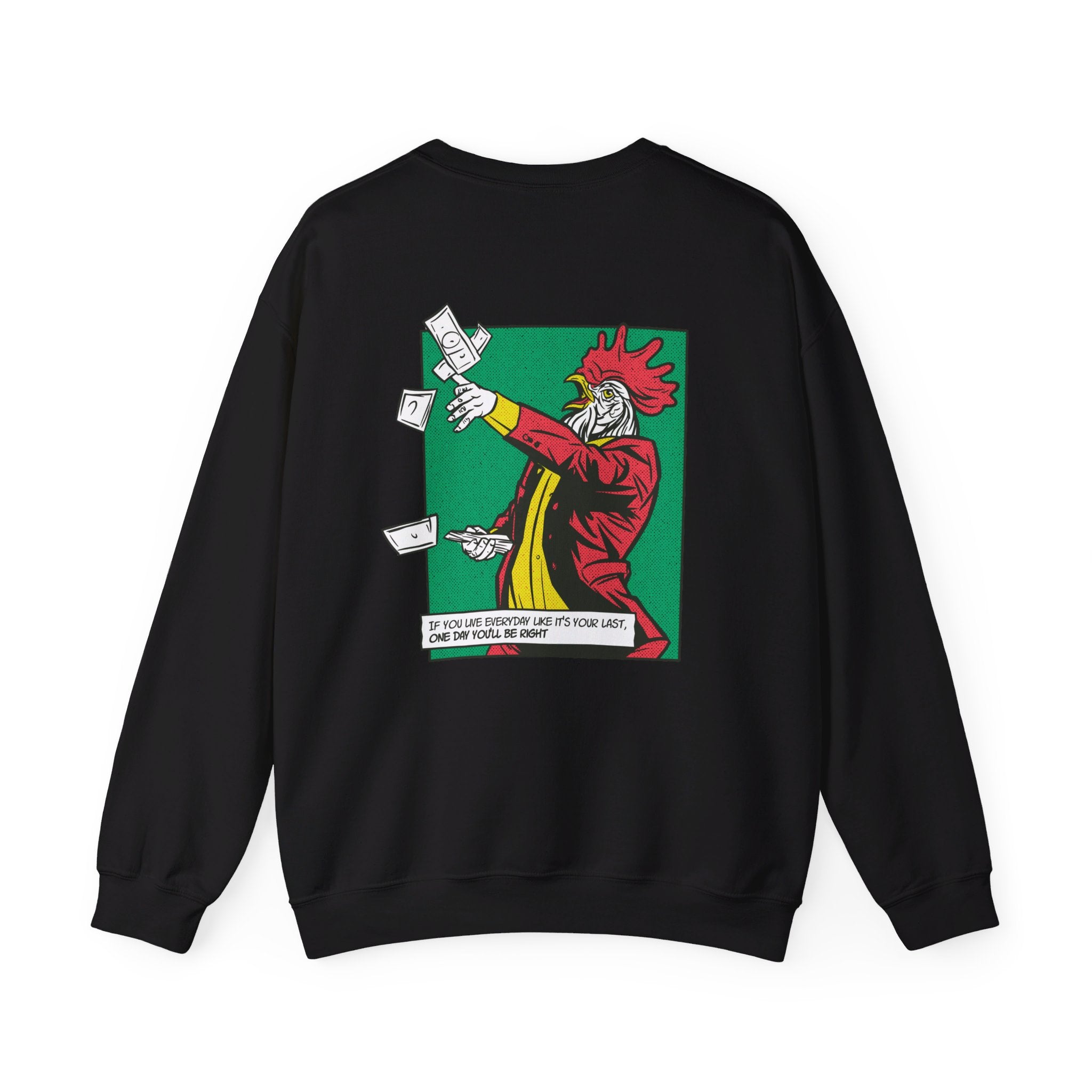 The Rooster - Comic Mafia - Back Design - Premium Unisex Heavy Blend™ Crewneck Sweatshirt