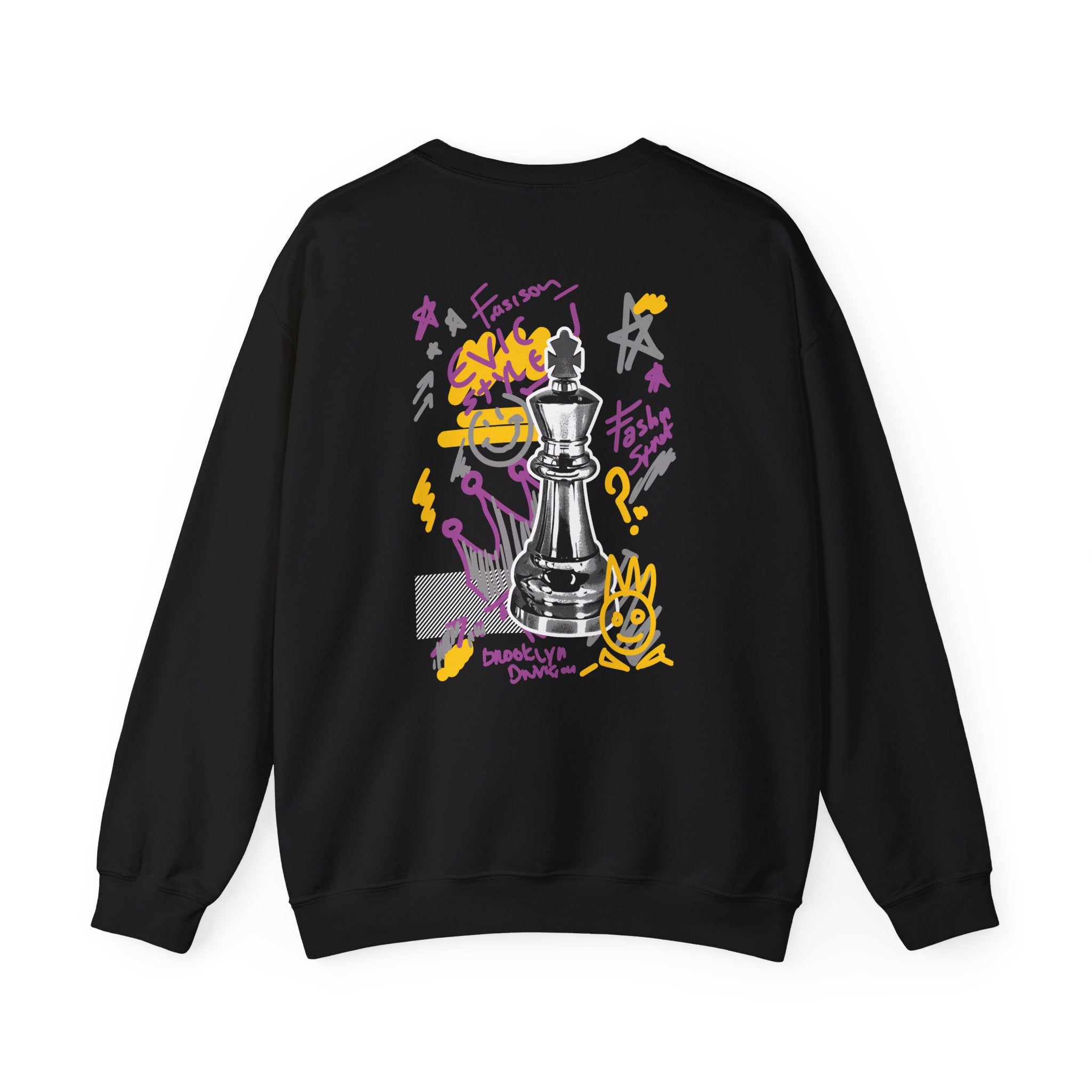 Brooklyn Fashion Style - Streetwear - Joker - Back Design - Premium Unisex Heavy Blend™ Crewneck Sweatshirt