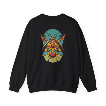 Moth Tattoo - Old School Tattoo - Back Design - Premium Unisex Heavy Blend™ Crewneck Sweatshirt