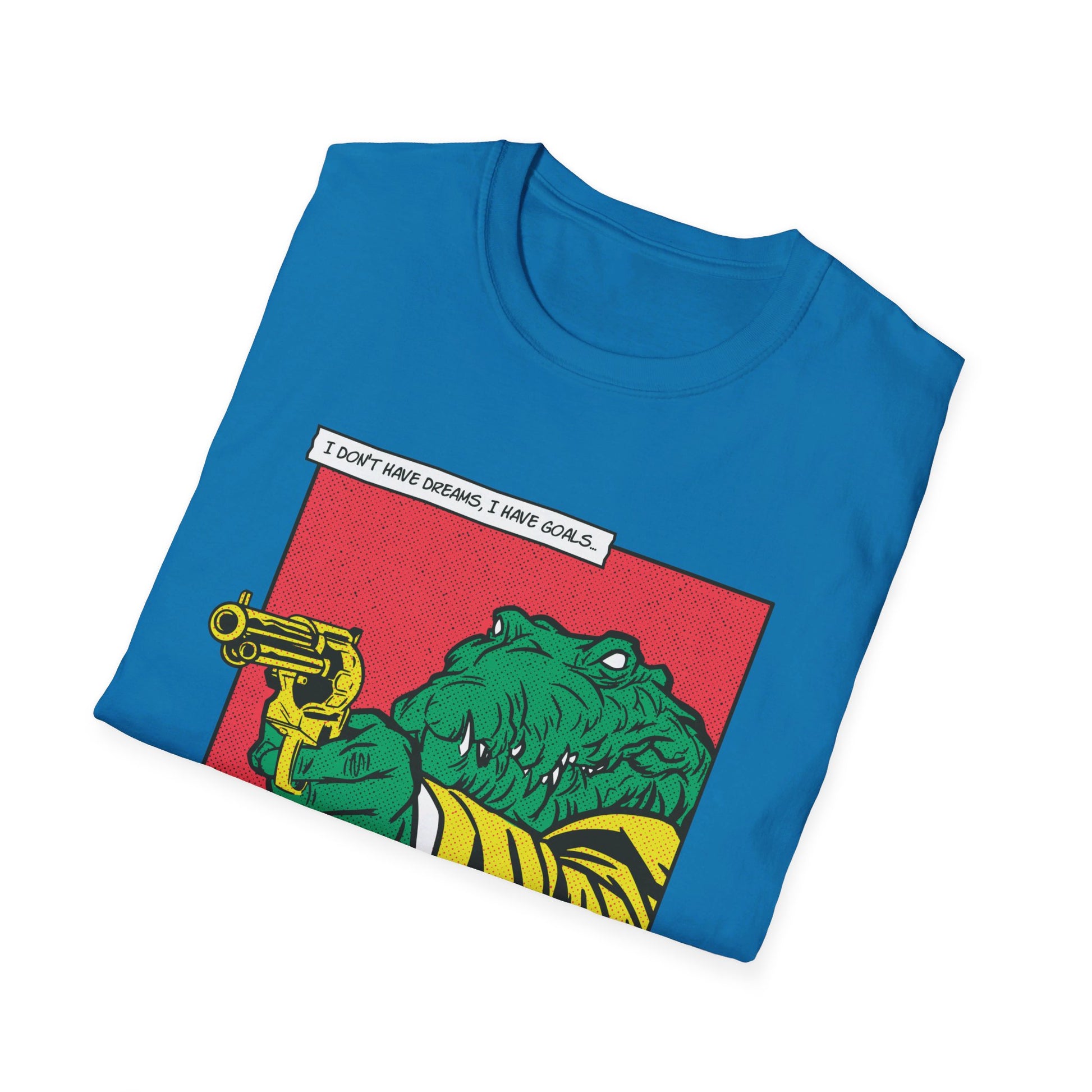 Alligator with Gun - Comic Mafia - Front Design - Premium Bio Unisex T-Shirt - Pure Face Streetwear