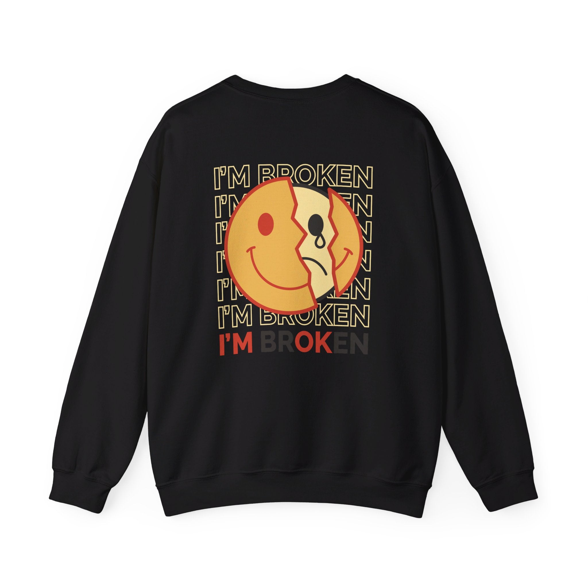 I´m Broken - Streetwear - Joker - Back Design - Premium Unisex Heavy Blend™ Crewneck Sweatshirt