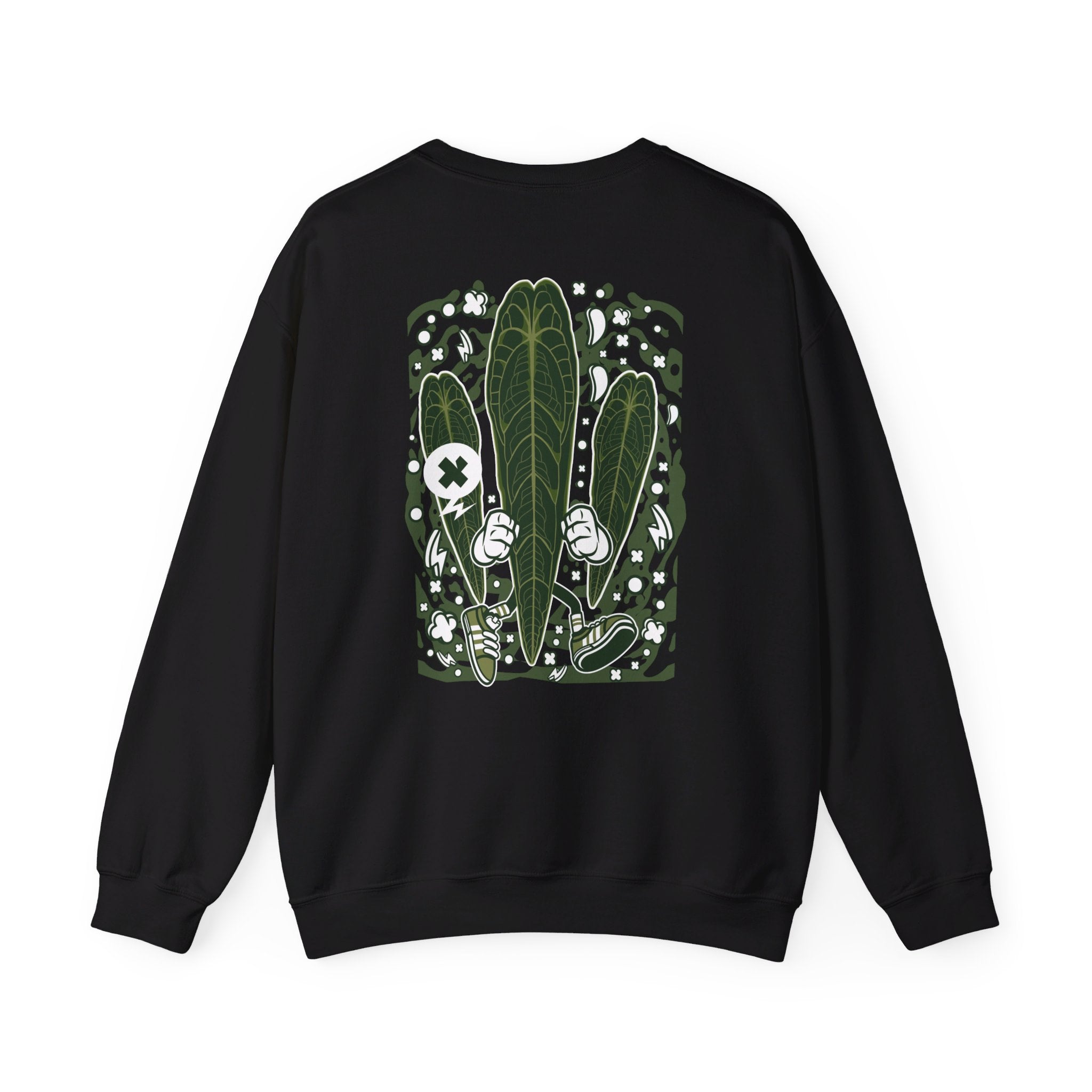 Anthurium Warocqeanum - Cartoon Plants - Back Design - Premium Unisex Heavy Blend™ Crewneck Sweatshirt