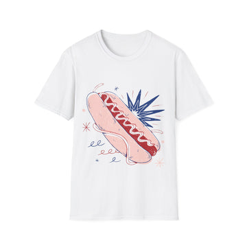 Hot Dog - Retro Doodled Food - Unisex T-Shirt