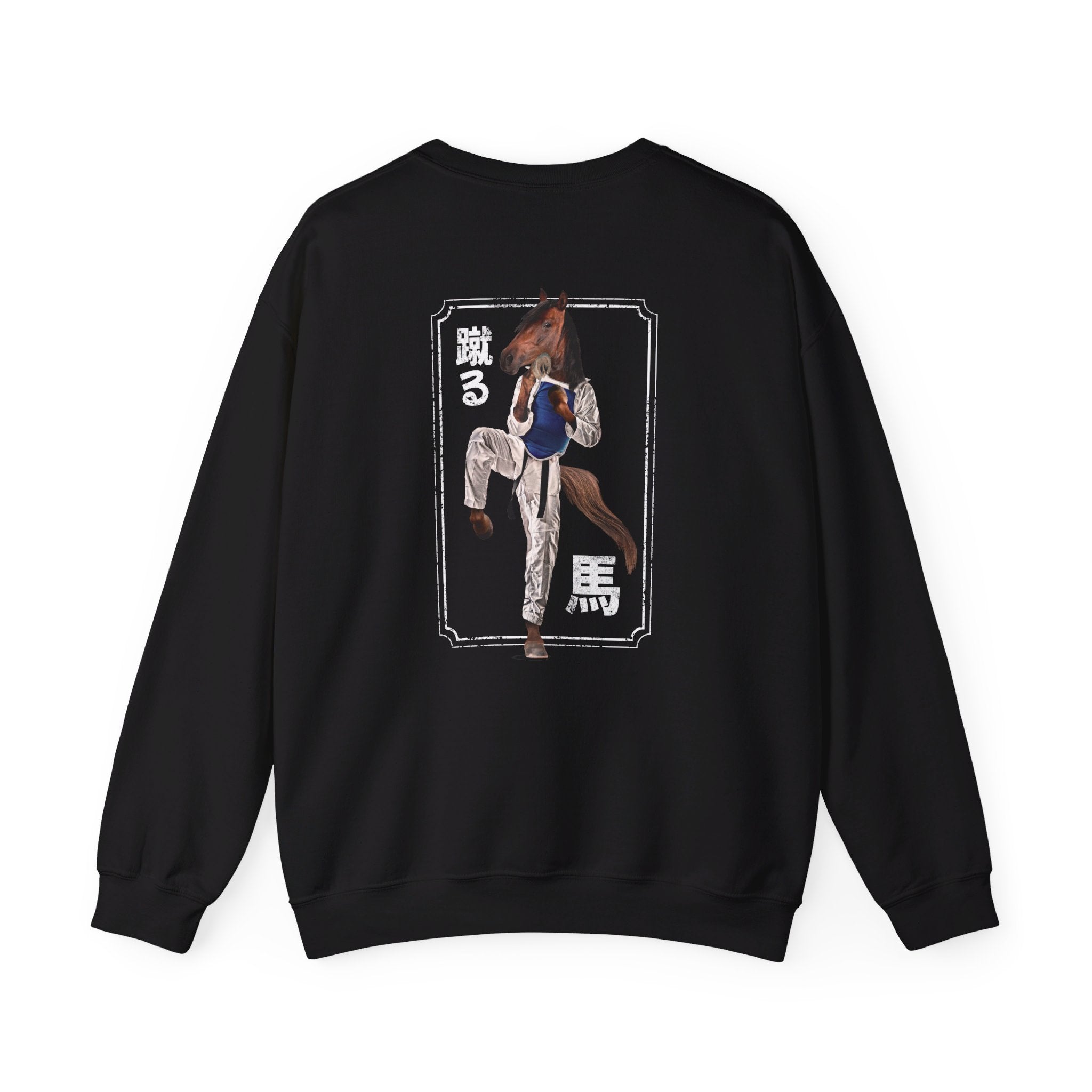 Horse Karate - Martial Arts - Back Design - Premium Unisex Heavy Blend™ Crewneck Sweatshirt