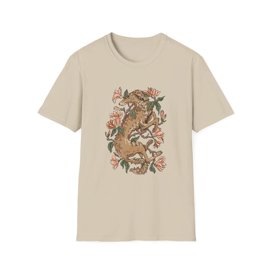 Greyhound Mangnolia - Animals In Nature - Front Design - Premium Bio Unisex T-Shirt - Pure Face Streetwear