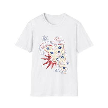 Pizza Slice - Retro Doodled Food - Unisex T-Shirt