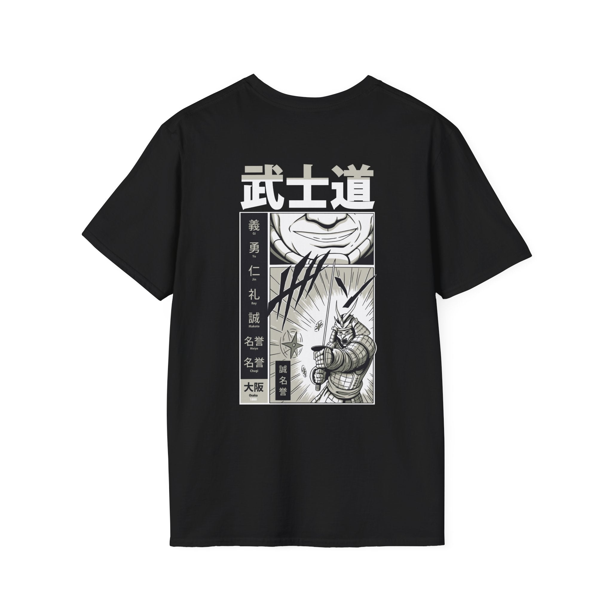 Ninja Attack - Samurai Manga - Unisex T-Shirt - Back Print