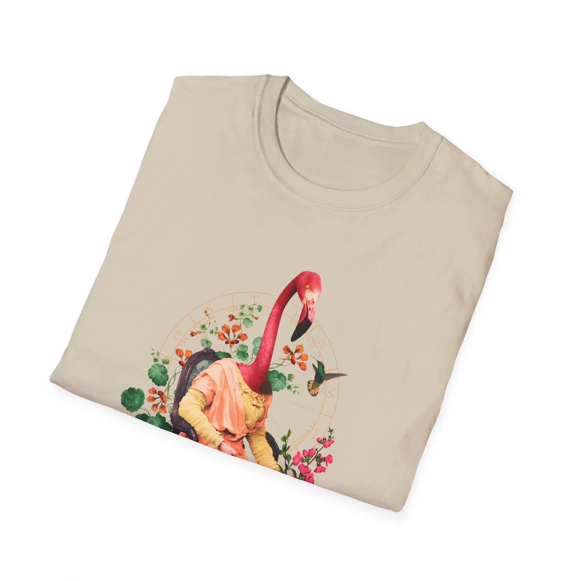 Flamingo - Animal Human - Front Design - Premium Bio Unisex T-Shirt - Pure Face Streetwear